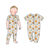 Little Glow Kids – Combinaison bébé à boutons-pression 100 % bambou, douce et confortable, manches courtes et pantalon long, faible MOQ, personnalisable OEM