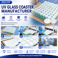 Sous-verre rond en verre trempé anti-UV de 100 mm (4 pouces) résistant à la chaleur, épaisseur 4 mm, bords de sécurité, avec 4 patins – Vente en gros