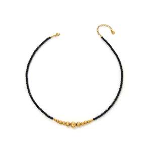 Collar de Cuentas de Moda, Chapado en Oro Negro y PVD, Acero Inoxidable 316L, Unisex, Sostenible y Resistente - Product Image 1