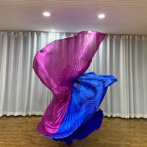 Disfraz de Danza del Vientre para Adultos, Color Doble Azul Rey y <span class=keywords><strong>Fucsia</strong></span>, Alas de Poliéster para <span class=keywords><strong>Mujer</strong></span> - Product Image 4