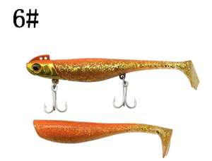 釣り用ジグヘッド ソフトルアー 11cm 37g 2個入り ソフトPVC ジギングベイト 色違い ソフトフィッシングルアー - Product Image 5