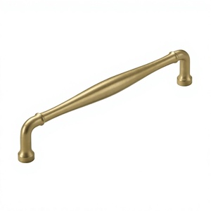 Polish Brass Fancy Door Handle Antirust High Quality Cabinet Handle Bar Easy Push Or Pull <b>Cupboard</b> Shelve Mounted Brass Handle - Product Image 1