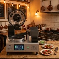 Machine de cuisson électrique automatique en acier inoxydable, grande capacité, pour sautés, avec robot rotatif et écran tactile numérique
