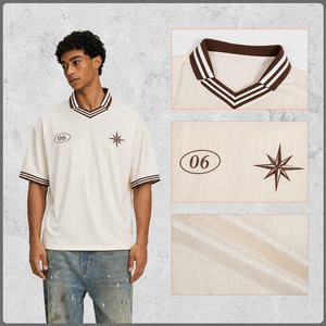 Camiseta Personalizada con Cuello en V, Corte Holgado, 250 g/m², Algodón, Estilo Urbano, Logotipo Personalizado, Marca Privada, Alta Calidad, para Hombre - Product Image 3