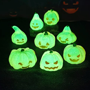 Halloween Luminous <strong>Pumpkin</strong> Resin Craft Props Cabinet Decoration Ornaments Ghostly <strong>Face</strong> <strong>Pumpkin</strong> - Product Image 2