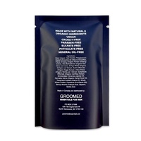 Sachet en aluminium noir imprimé sur mesure, à trois soudures latérales, pour échantillon de shampoing, après-shampoing ou cosmétique de voyage de 15 ml