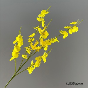 Orchidée dansante artificielle, bouquet de fleurs jaunes en soie, haute simulation, décoration pour la maison et les mariages - Product Image 3