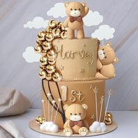 Kuchendekoration Böhmischer Bär Kuchendekoration Baby-Shower Cartoon Kuchenaufsatz