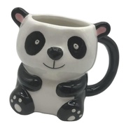 Taza de cerámica con forma de panda, taza de café de cerámica con forma de panda, animal 3d