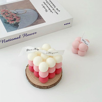 Moule en silicone de qualité alimentaire pour bougies d'aromathérapie DIY, en forme de boule, cube Rubik, pour la fabrication de bougies en cire de soja et de mousses, pour l'exportation transfrontalière