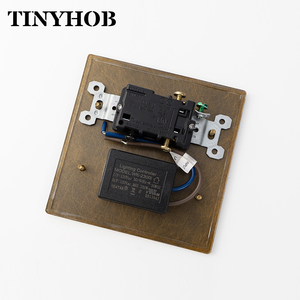 ABD <span class=keywords><strong>120V</strong></span> 2'li Döner Dimmer + Geçiş Anahtarı Kombinasyonu, Masif Pirinç Dekoratif Duvar Plakası, LED Akkor Işık Kontrol Anahtarı - Product Image 4