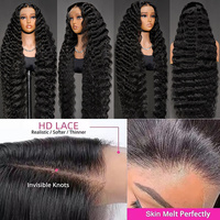 Perruque de cheveux naturels vietnamiens bruts de 40 pouces de long, ondulations profondes, densité 250%, perruque de cheveux humains bouclés birmans, perruques de cheveux indiens vierges ultra-lisses
