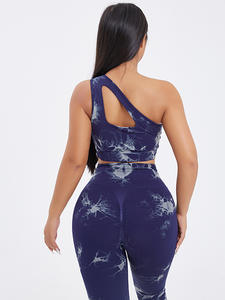 नए आगमन टाई डाई सहज खेल ब्रा उच्च कमर शॉर्ट्स स्क्रैच बट लेगिंग 3 पीसी सूट त्वरित सुखाने योग सेट - Product Image 6