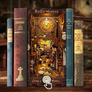 Hamaileon หนัง<span class=keywords><strong>ส</strong></span>ือปริศนาทำจากไม้แบบทำมือ, หนัง<span class=keywords><strong>ส</strong></span>ือปริศนาทำจากไม้ของ SQ42ระฆังชุดขนาดเล็กชุดหนังสือของขวัญสำหรับตกแต่งบ้านงานศิ<span class=keywords><strong>ล</strong></span>ปะนักสืบ - Product Image 1