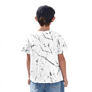 T-shirt unisexe moderne blanc à imprimé veine de marbre, manches courtes, coupe décontractée, col rond, graphique quotidien, écologique, séchage rapide - Product Image 4