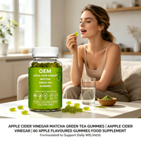 Gummies au vinaigre de cidre de pomme et au thé vert matcha, marque privée OEM, 60 unités, approvisionnement en gros, marque personnalisée