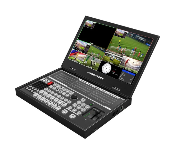 AVMATRIX PVS0615U Portable 12-Channel Video Switcher with 15.6" LCD Monitor (Black)