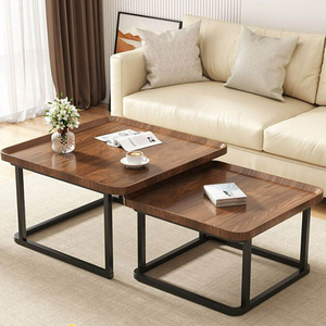 Juego de Mesa de Centro y Mesa Auxiliar de Diseño Nórdico Moderno, <span class=keywords><strong>Madera</strong></span> y Metal, Ecológico, Fácil de Limpiar, Muebles Decorativos para el Hogar - Product Image 3