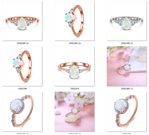 <strong>Gold</strong> Plated 925 Sterling Silver CZ Minimalist Jewelry Pear Cut <strong>Opal</strong> Dainty Tiny <strong>Ring</strong> - Product Image 2