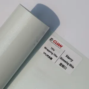 E-CUAN Wholesale Self Healing Ppf Tpu Not Yellowing TPU Wrapping Self-healing Diamond Starry Shimmering White