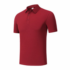 เสื้อโปโลโพลีเอสเตอร์สีทึบสำหรับผู้ชายแขนสั้นชุดทำงานสวมใส่ได้ทุกวัน - Product Image 1