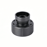 Bouton de commande moleté sur mesure en acier inoxydable/aluminium usiné CNC, anodisé noir, pour équipement de perçage de trous carrés