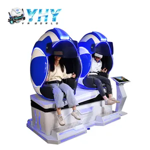 YHY fiberglas çerçeve 2 koltuk çekim oyun makineleri sanal gerçeklik simülatörü sandalye 9D yumurta Vr sinema