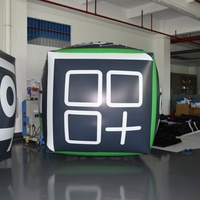 Ballon gonflable géant personnalisé en forme de cube, ballon carré gonflable à l'hélium avec logo intégral sur le côté pour la publicité de l'Expo de technologie Blockchain
