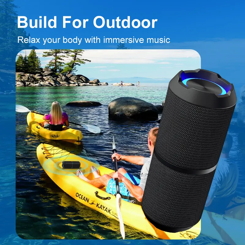 Cetakan pribadi speaker Bluetooth anti air, speaker luar ruangan tws, speaker Bluetooth, sangat Stereo 20W, musik Bass Bocina RGB, cetakan pribadi