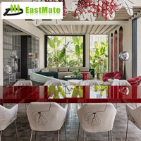 Ensemble table et chaises de salle à manger carrées modernes en bois massif 4 places, durables, pour restaurant d'hôtel cinq étoiles, usage commercial et salles de banquet