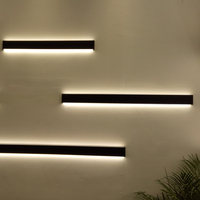 Lumière linéaire LED mince noire mate 2285 1200 mm de longueur 40 W avec diffuseur en PC opale et embout rond