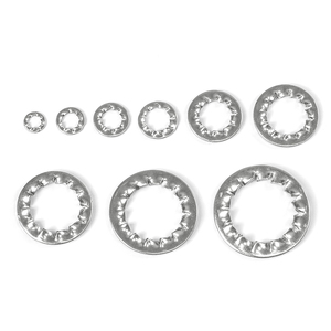 Lot de 10 rondelles de blocage à dents intérieures plates en acier inoxydable 304/acier au carbone zingué, norme DIN, M3-M5-M8-M16-M30 - Product Image 2