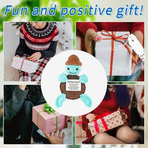 New Product Fun Crochet Handmade Hat Turtle Handmade Crocheted Positive Energy Little Turtle Doll Blue - Product Image 6