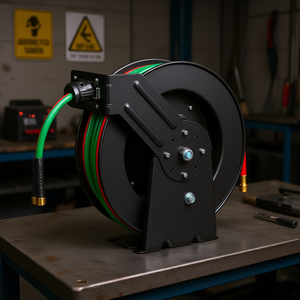 Carrete de manguera de soldadura de oxígeno y acetileno de 1/4 pulg. x 50 pies, manguera de caucho grado T, equipo para soldadura - Product Image 2