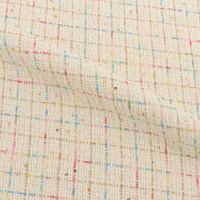 Tissu en tweed à paillettes florales colorées Plaid tissé grossier pour chaussures de mode en stock chapeaux sacs trame fil tricoté teint Textiles de maison