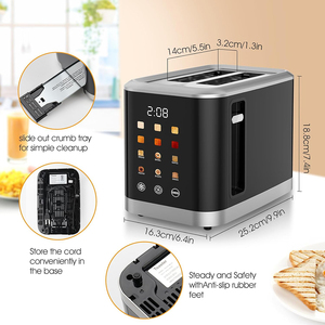 <b>Toaster</b> 2 Slice Digital Smart <b>Toaster</b> with TouchScreen Dual Control Panel for Bagels, Bread, Waffles - Product Image 2
