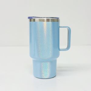 Vaso de Acero Inoxidable Aislado al Vacío de 3oz con Brillo y Colores Arcoíris, con Asa y Pajitas Metálicas - Product Image 4