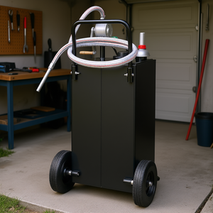 Tanque de Almacenamiento de Combustible Portátil de 30 Galones, Negro, con Ruedas, Bomba de Transferencia Manual para Gasolina, Diésel, Autos, Cortadoras de Césped, Cuatrimotos, Barcos - Product Image 2