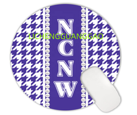 Yüksek Kaliteli Mouse Pad NCNW Sorority Toptan Yuvarlak Şekilli Rahat Özel Kauçuk Mouse Pad Ofis İçin
