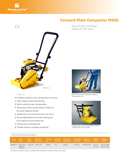 Masalta 50kg Small Forward Plate Compactor Ms50 Mini Compactor Foldable Handle Forward Plate Compactor