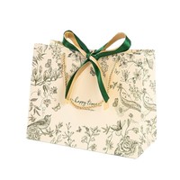 Sac cadeau en carton blanc imprimé couleur, style rétro européen, avec nœud, pour bougies et cadres photo, emballage artisanal pour les fêtes