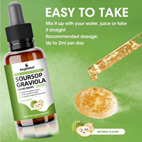 Aeglewell OEM Gotas Líquidas de Guanábana (Graviola) 1800MG, Suplemento Herbal Líquido Oral Concentrado para la Inmunidad y el Control de la Energía