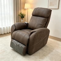 Fauteuil inclinable électrique à moteur unique pour personnes âgées avec télécommande, revêtement en tissu, mobilier de salon