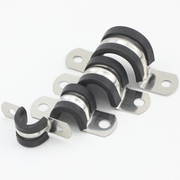 Collier de serrage en U en acier inoxydable 304 de haute qualité avec joint en caoutchouc, 14 mm, 18 mm, métrique, à deux trous