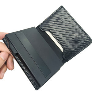 กระเป๋าใส่บัตรเครดิตแบบมีปุ่มปิด ดีไซน์หรูหรา ผลิตจากคาร์บอนไฟเบอร์อัจฉริยะ พร้อมช่องใส่ RFID ป้องกันการโจรกรรมข้อมูล - Product Image 6