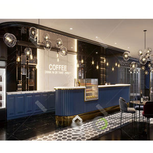 ที่กําหนดเองที่ทันสมัยขนมร้านกาแฟเฟอร์นิเจอร์แก้วร้านเบเกอรี่ตู้โชว์ออกแบบตู้โชว์ร้านกาแฟเคาน์เตอร์บาร์สําหรับขาย - Product Image 1