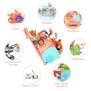 Éducation précoce bébé livres jouets sécurité tissu queues d'<span class=keywords><strong>animaux</strong></span> reliure sensorielle doux bébé tissu <span class=keywords><strong>livre</strong></span> - Product Image 3