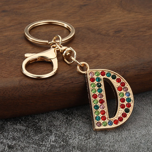 26 Initial Letter Rhinestone Keychain for Women Crystal Crown Gold Plated Metal <b>Ring</b> Bag <b>Car</b> <b>Key</b> Chains DIY Accessories - Product Image 4