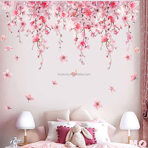 Fleurs de <span class=keywords><strong>cerisier</strong></span> papillon frais <span class=keywords><strong>Stickers</strong></span> <span class=keywords><strong>muraux</strong></span> salon chambre décoration papier peint auto-adhésif PVC <span class=keywords><strong>Stickers</strong></span> <span class=keywords><strong>muraux</strong></span> - Product Image 2