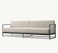Juego de Muebles de Jardín de Aluminio Estilo Moderno, Venta Caliente de Fábrica en MÁLAGA, Muebles de Jardín de Lujo Contemporáneos, Sofá de Metal de Alta Gama